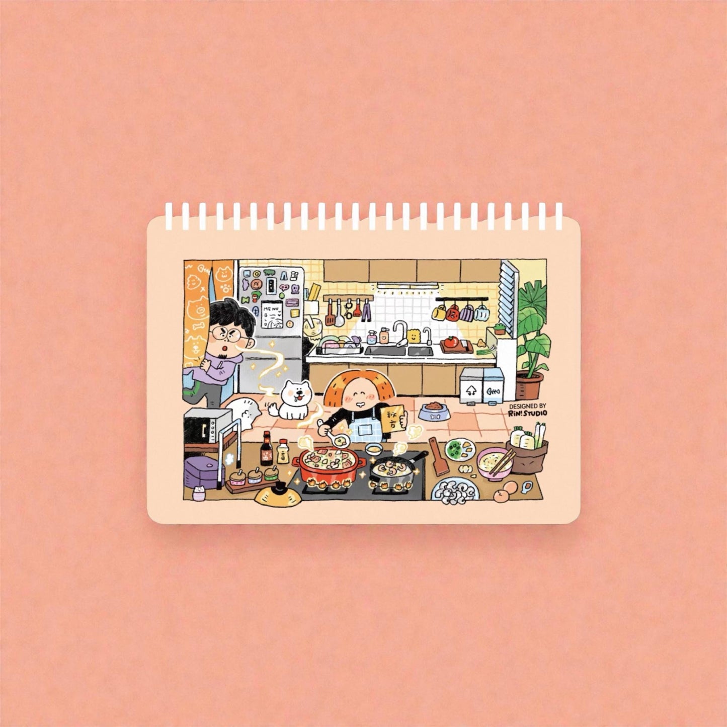 Reusable sticker book - Release stikcer notebook, Dogs, Cats, Kitchen, Study room