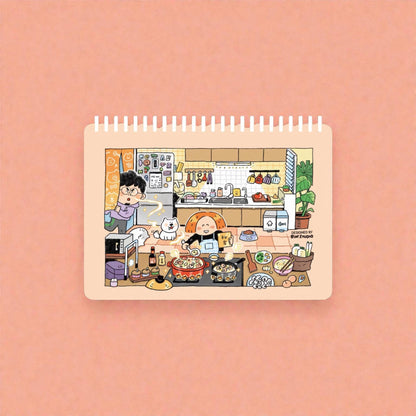 Reusable sticker book - Release stikcer notebook, Dogs, Cats, Kitchen, Study room