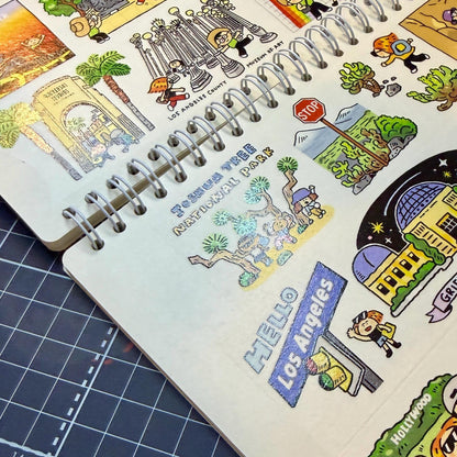 Reusable sticker book - Release stikcer notebook, Dogs, Cats, Kitchen, Study room