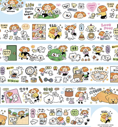 Dog Washi Tape | Life with Fur Babies, Kawaii Journal Tape