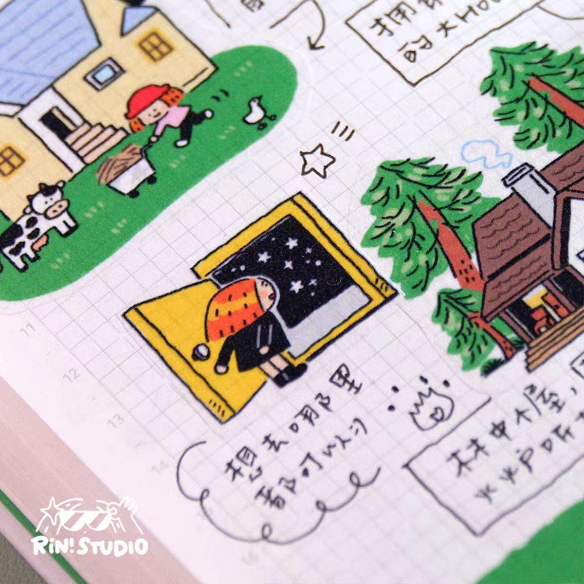 Dream House Washi Tape: Cabin, Beach, Farmland BuJo Stickers