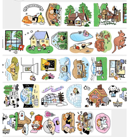 Dream House Washi Tape: Cabin, Beach, Farmland BuJo Stickers