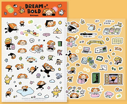 Dream Bold Washi Sticker Sheet, Kawaii Stickers