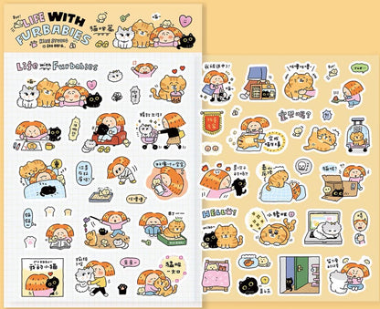 Cat Stickers | Kawaii Fur Babies Journaling Stickers