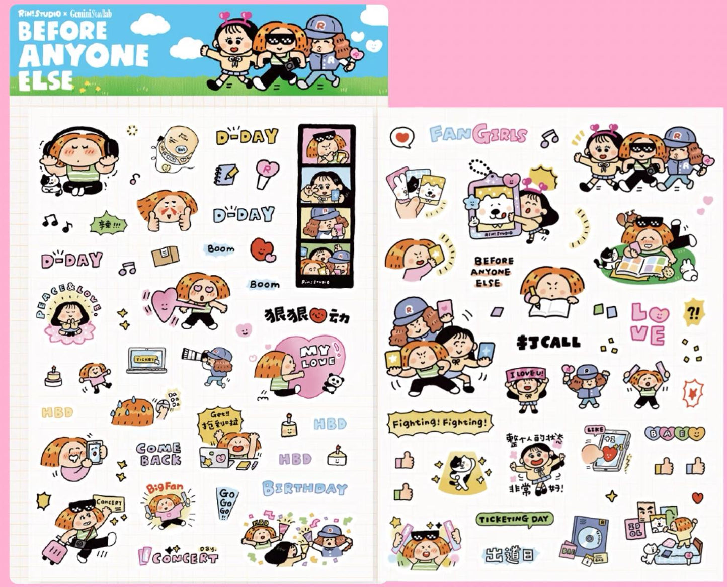 RiN Studio Kawaii Journal Stickers, K-Pop Idol Fan Stickers