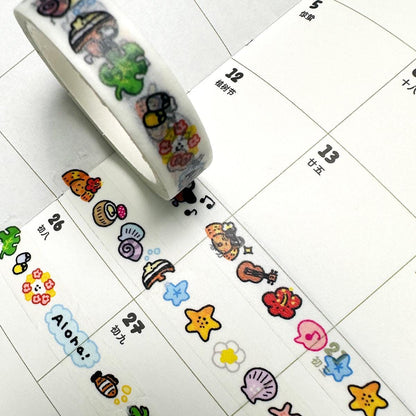 Aloha Hawaii mini Washi Tape - summer & beach vibe RiN! Studio