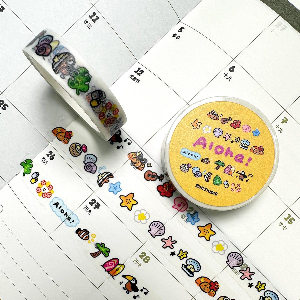 Aloha Hawaii mini Washi Tape - summer & beach vibe RiN! Studio