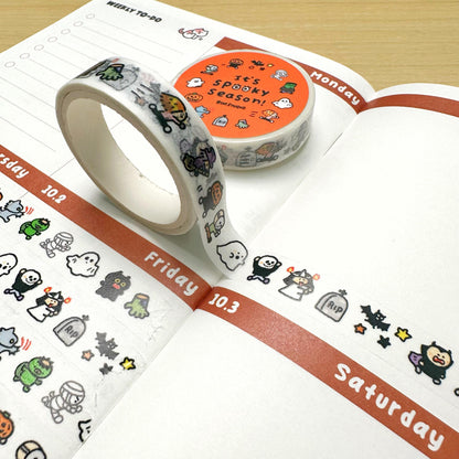 Hollaween mini Washi Tape - spooky season horror character RiN! Studio