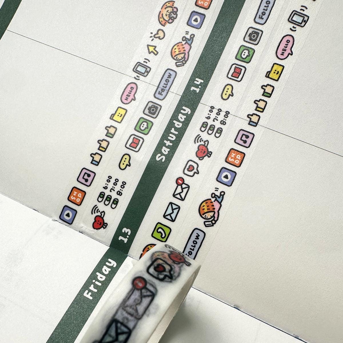 Social Media mini Washi Tape - on my phoe decoration tape RiN! Studio