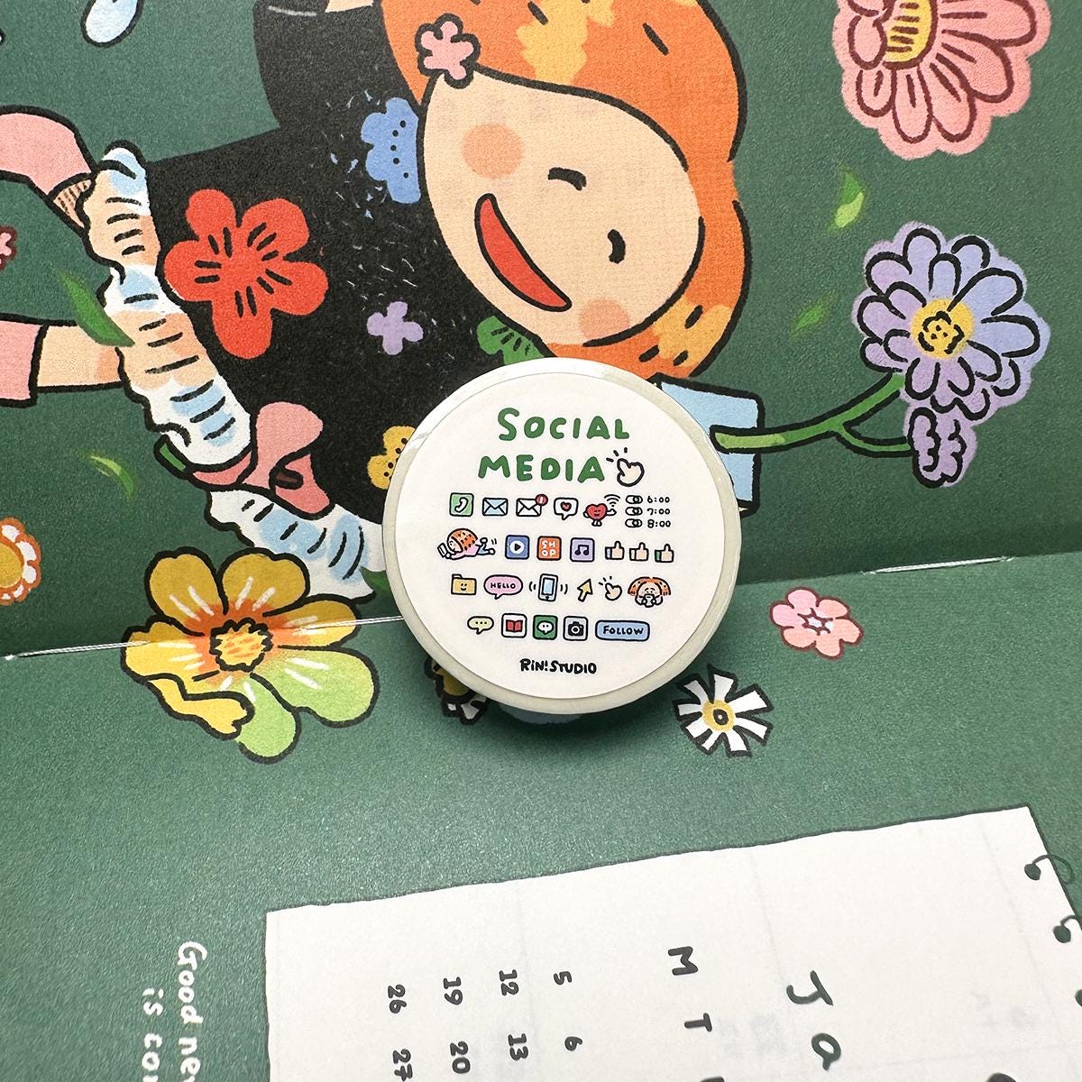 Social Media mini Washi Tape - on my phoe decoration tape RiN! Studio