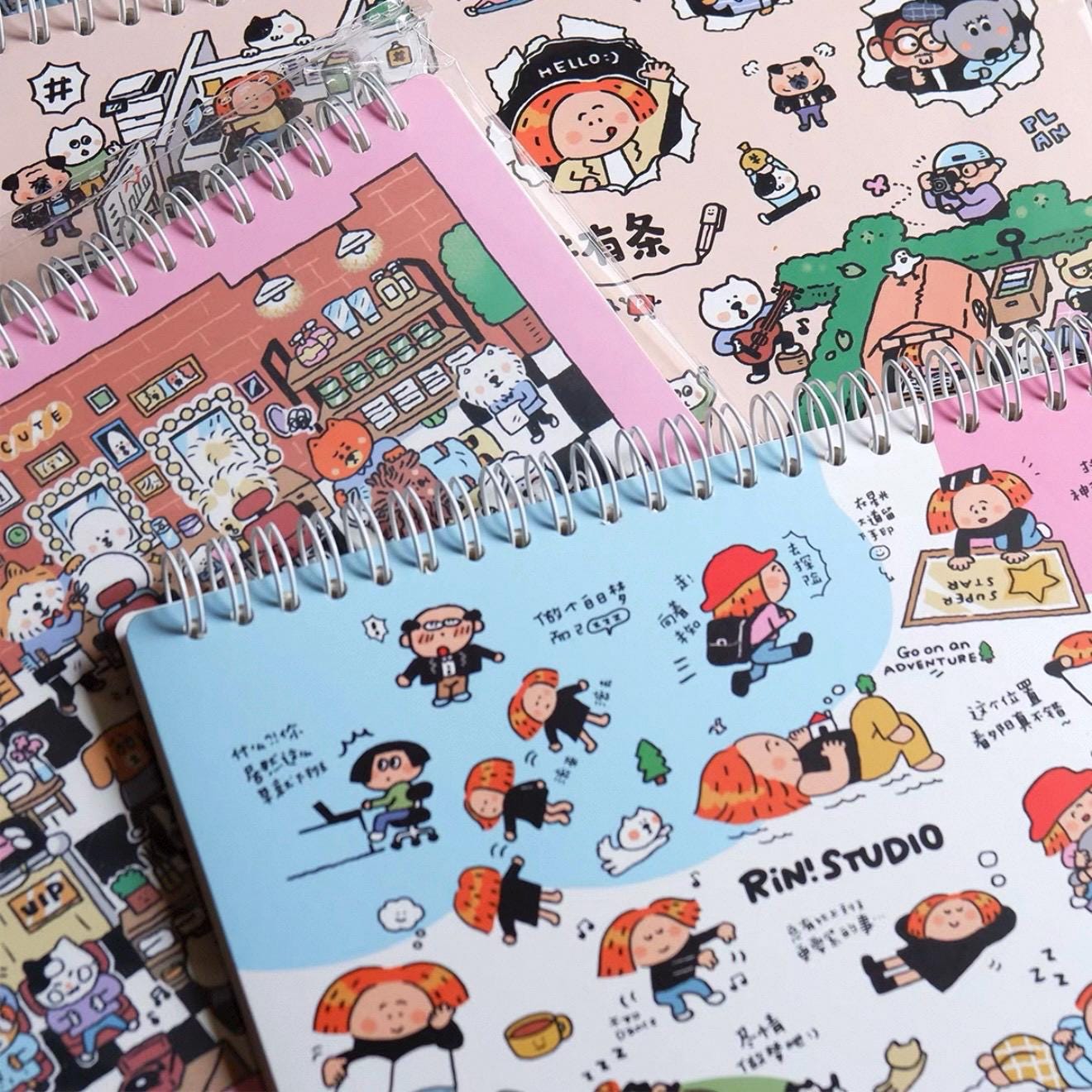 Reusable sticker book - Release stikcer notebook, Dogs, Cats, Kitchen, Study room