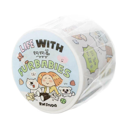 Dog Washi Tape | Life with Fur Babies, Kawaii Journal Tape