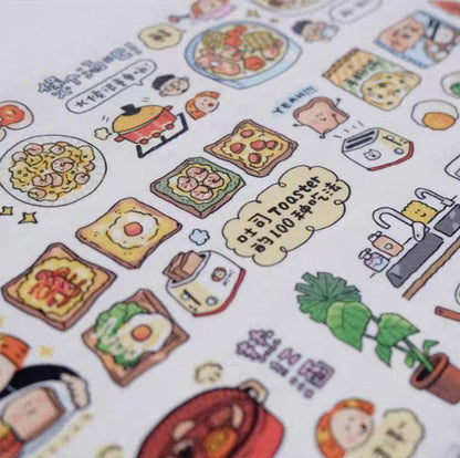 Kawaii Food Washi: Kitchen & Cooking Journal Washi Tape V20A