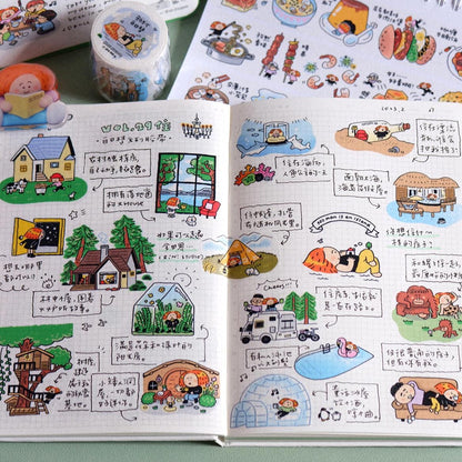 Dream House Washi Tape: Cabin, Beach, Farmland BuJo Stickers