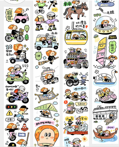 Dream Transportation Washi, Dream Car Washi, Cute washi, Bullet Journal, BuJo Stickers, Day Planner Stickers, Cute Washi V25