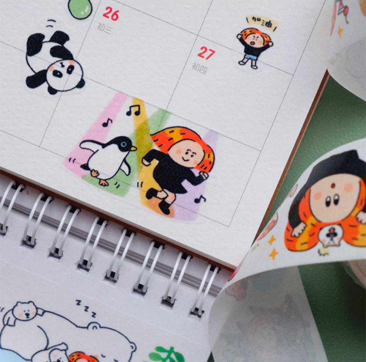 Kawaii Animal Washi Tape: Daydream Friends, Journaling V27