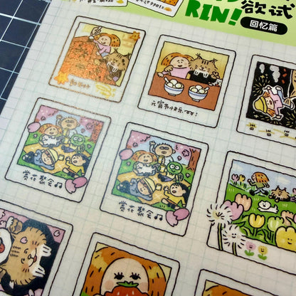 Instax Washi Stickers: Kawaii Planner instant camera sticker, eager to try memories. V35B