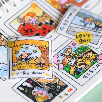 Instax Washi Stickers: Kawaii Planner instant camera sticker, eager to try memories. V35B