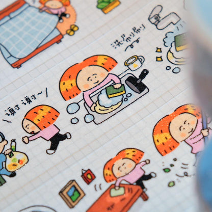 Chores Washi Tape Sticker Sheet, Home Cleaning, RiN! Studio