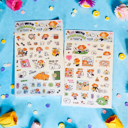 Dog Stickers | Life with Fur Babies, Kawaii Journaling Stickers