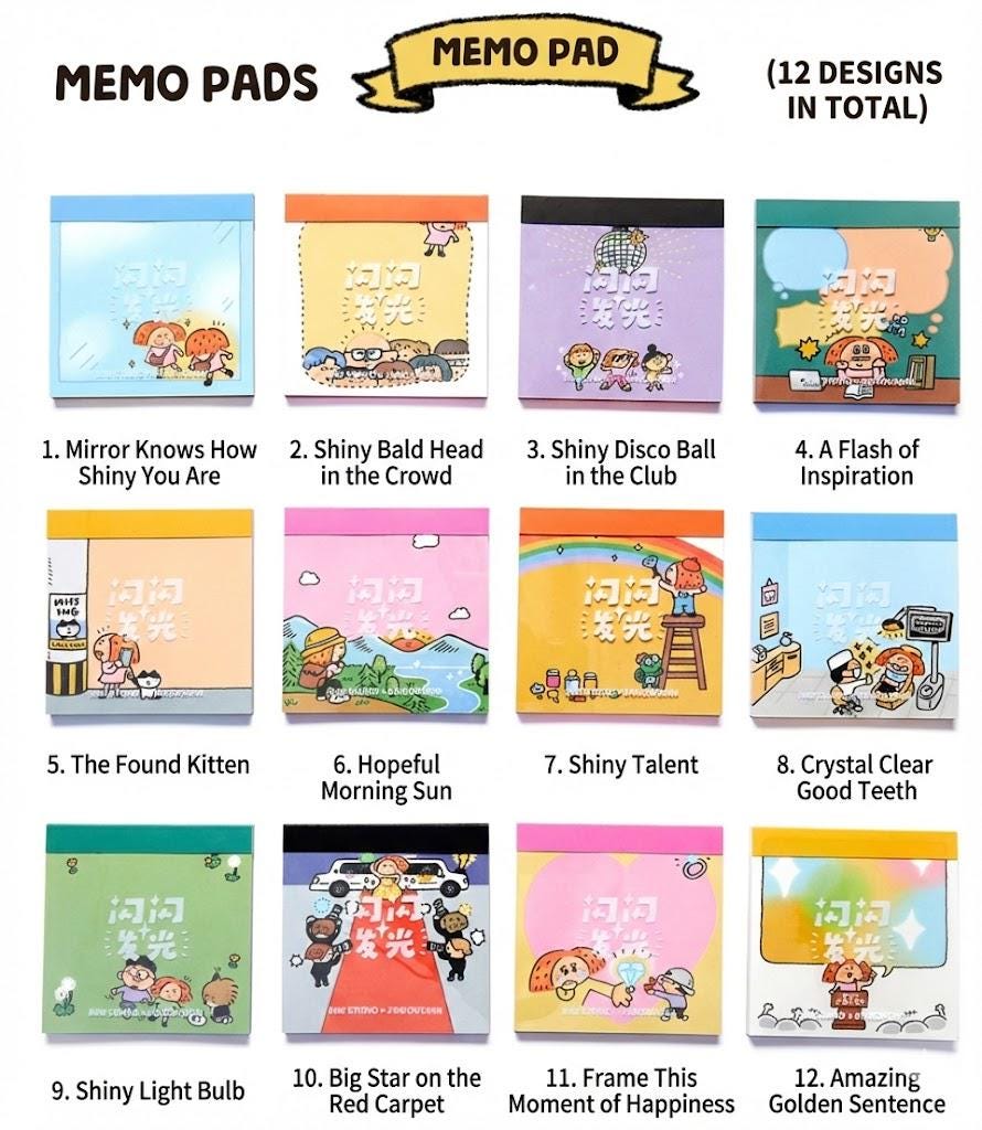 Blind box memo pads, shinning life - RiN! Studio