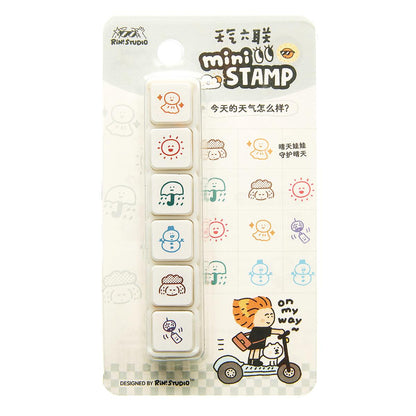 Mini 6 in 1 stamps - Weather - Portable size