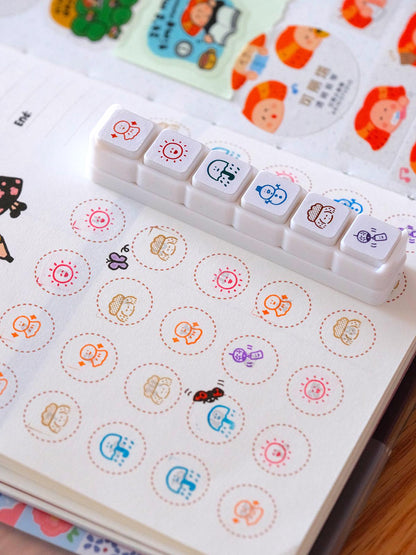 Mini 6 in 1 stamps - Weather - Portable size