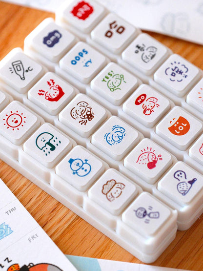 Mini 6 in 1 stamps - Weather - Portable size