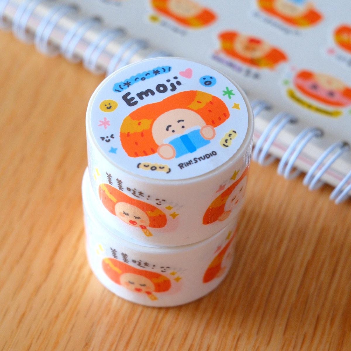 Kisscut Emoji Washi Tape by RiN Studio – packaging and product overview
