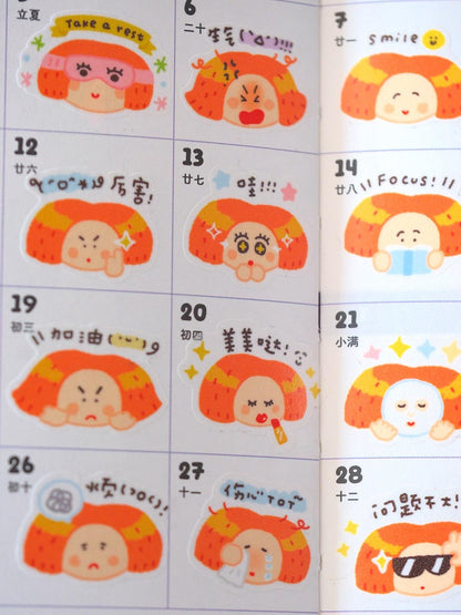 Kisscut Emoji Washi Tape by RiN Studio – close-up of kawaii illustration detail