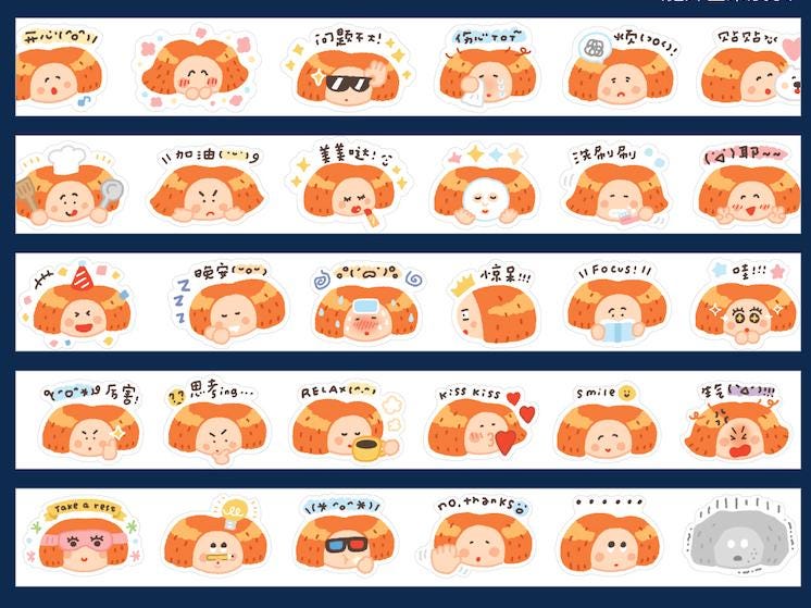 Kisscut Emoji Washi Tape by RiN Studio – color and pattern close-up