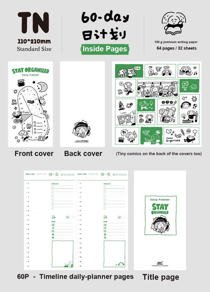 Traveler's Notebook Refill Daily, Weekly, Monthly Planner by RiN Studio – multiple designs overview