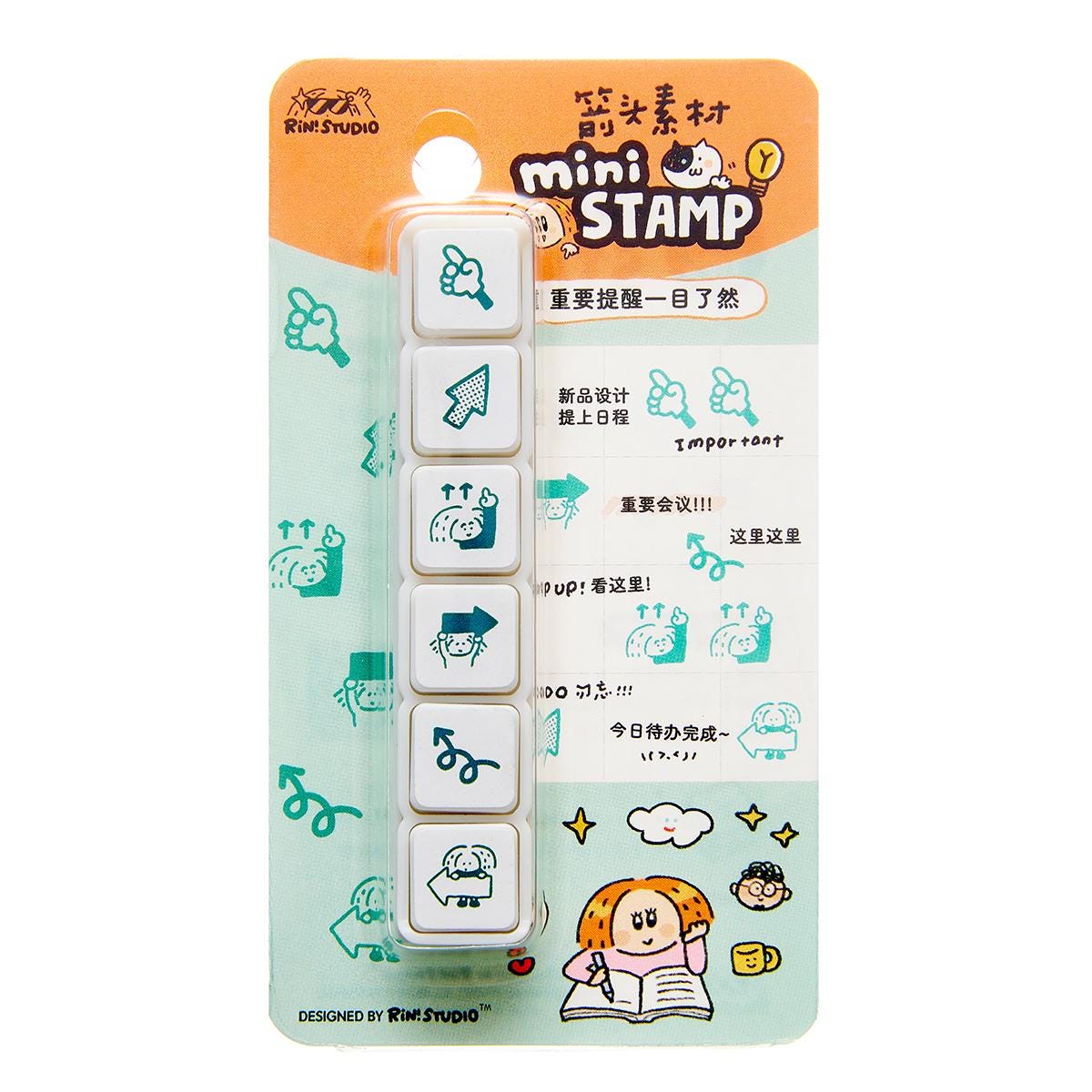 Mini 6 in 1 stamps - Arrow - Portable size