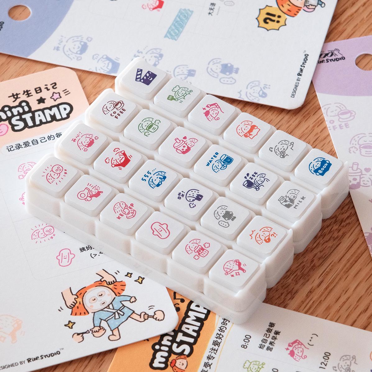 Mini 6 in 1 stamps - Drinks - Portable size