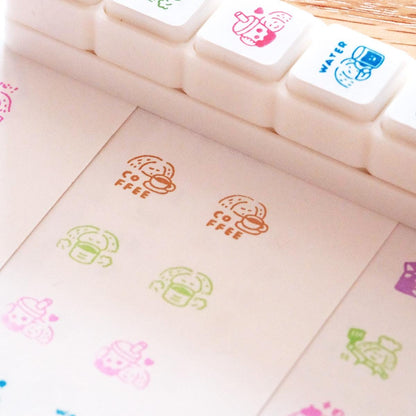 Mini 6 in 1 stamps - Drinks - Portable size