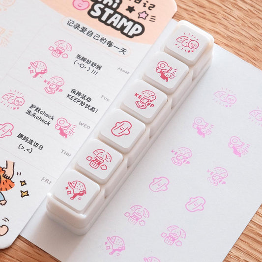 Mini 6 in 1 stamps - Girls - Portable size