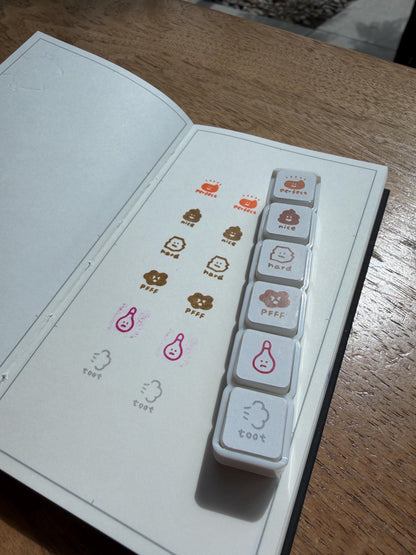 Mini 6 in 1 stamps - Poop - Portable size