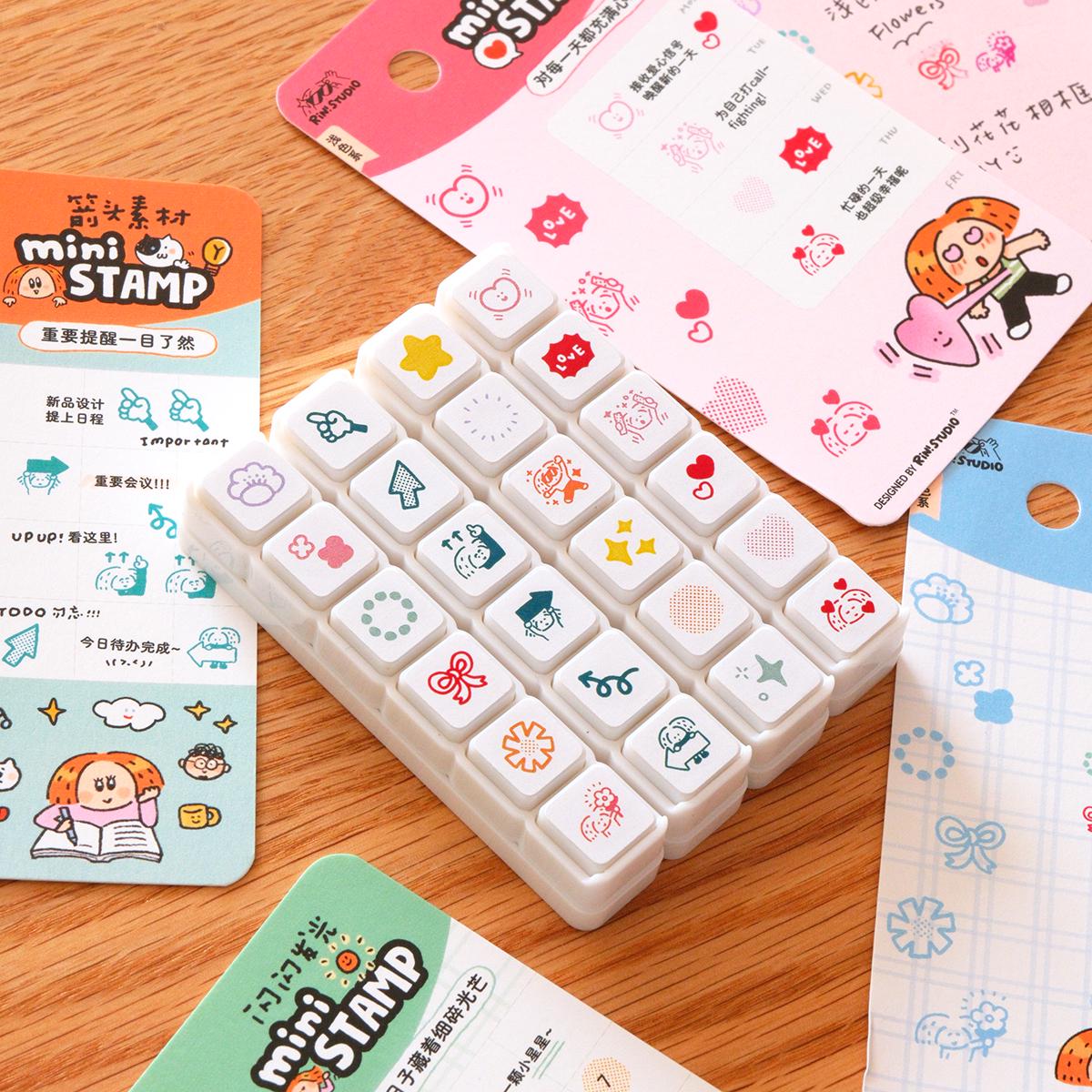Mini 6 in 1 stamps - Shining - Portable size