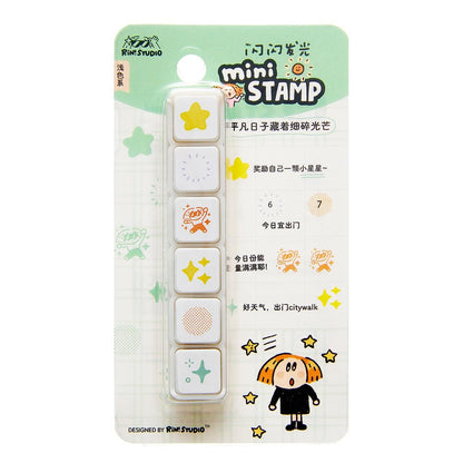 Mini 6 in 1 stamps - Shining - Portable size