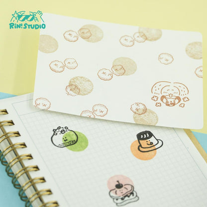 King Jim Kitta Stamp Clear See-through Stamps by RiN Studio – flat lay for bullet journal spread
