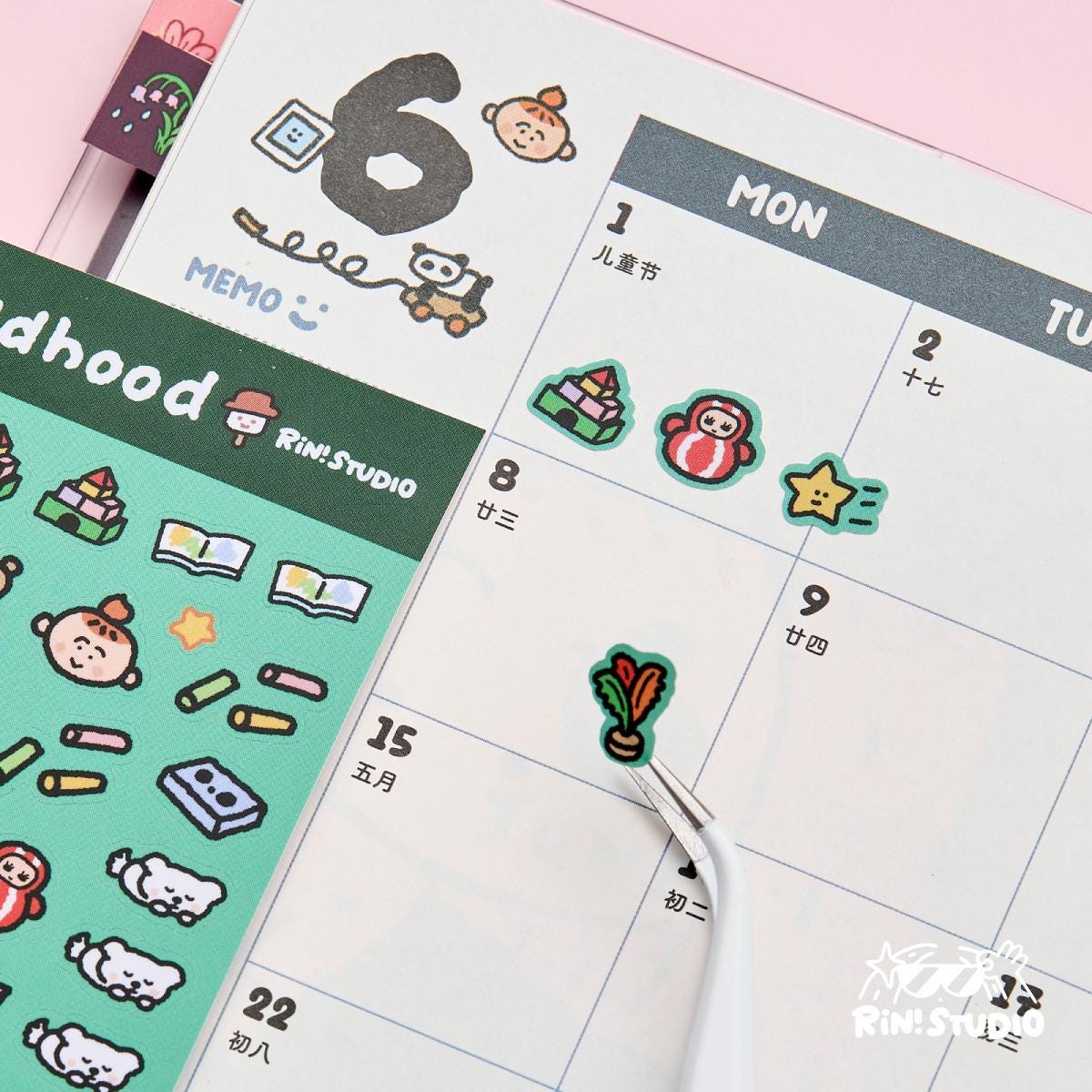 Mini Stickers by RiN Studio – close-up of kawaii illustration detail
