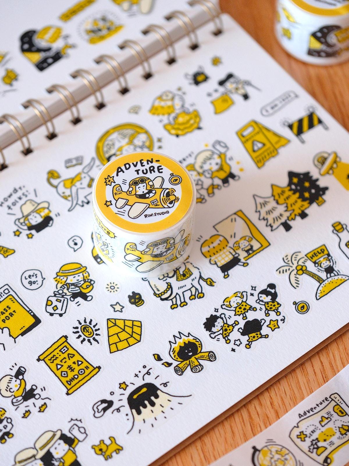 Kisscut Washi Tape - Adventure by RiN Studio – in use with planner layout