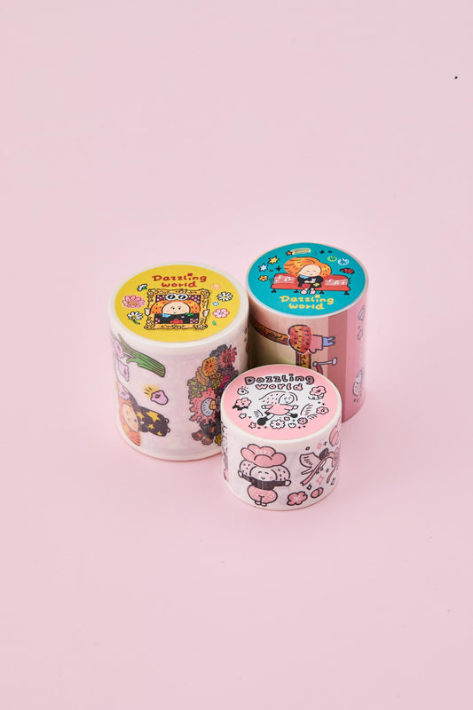 Kisscut Washi Tape - Dazzling World | Sparkle Jourrnal Tape | Die cut Bling Sticker | RiN! Studio