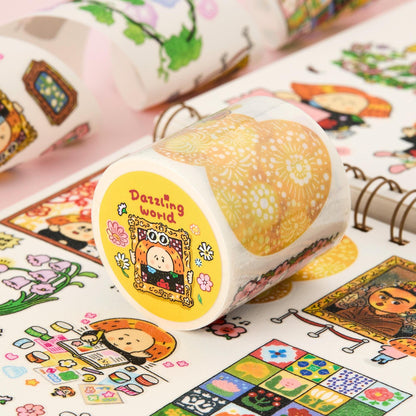 RiN Studio Kisscut Washi Tape - Dazzling World – kawaii washi tape for journaling and scrapbooking
