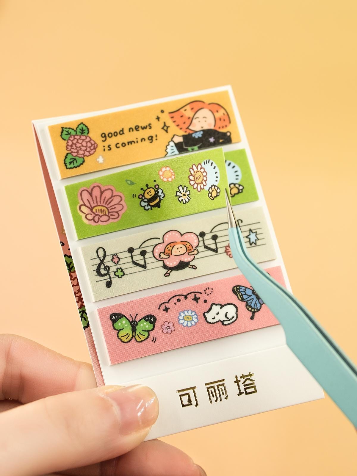 King Jim Kitta Washi Tape - Journal Tape by RiN Studio – close-up of kawaii illustration detail
