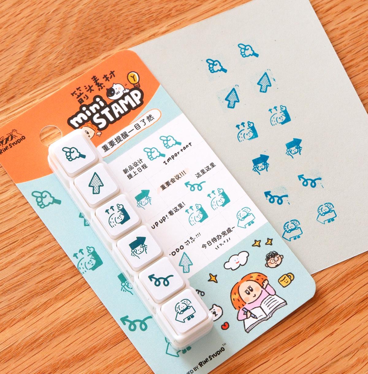 Mini 6 in 1 stamps - Arrow - Portable size