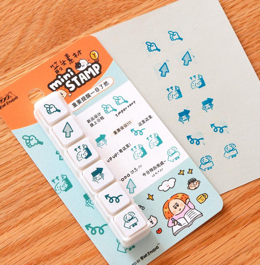 Mini 6 in 1 stamps - Arrow - Portable size