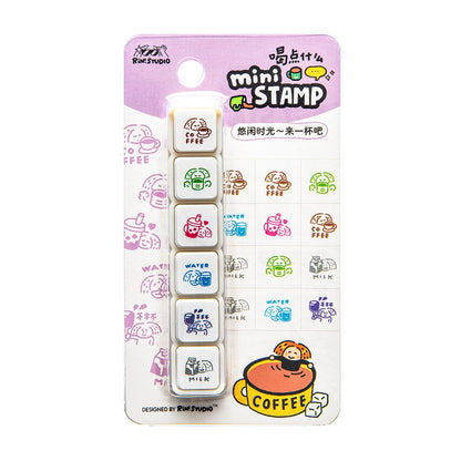 Mini 6 in 1 stamps - Drinks - Portable size