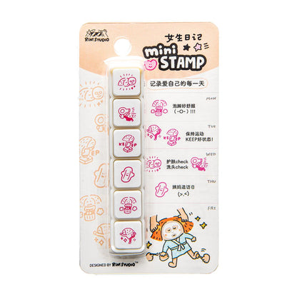 Mini 6 in 1 stamps - Girls - Portable size