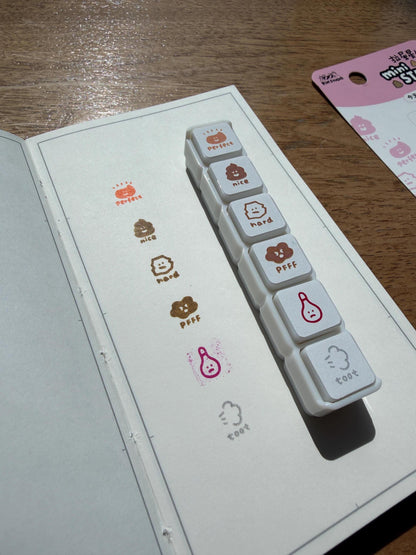 Mini 6 in 1 stamps - Poop - Portable size